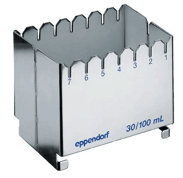 德國艾本德（Eppendorf）ReservoirRack,用于存放10mL、30mL和100mL試劑槽。最多可以放置7個試劑槽模塊或試劑槽